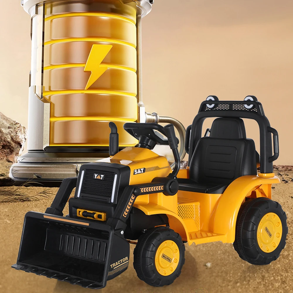 Children's Electric Ride-On Car Front Loader Rechargeable 2-4 Wheels Remote Control Metal Construction Toy Vehicle 2-4 Years