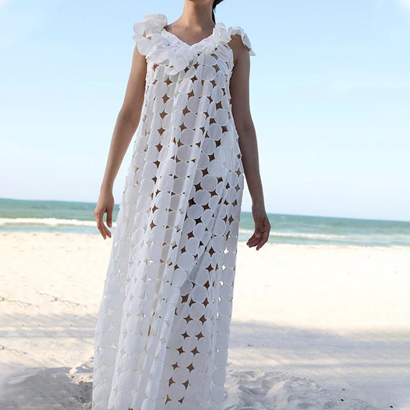Boho Gothic Embroidered Dress Linen Maxi Dress Casual Dress Styles  Ukrainian Style Ghana Trendy Long Sleeve Summer LOOSE Full
