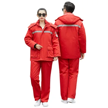 Customize Logo Winter Cotton Coat Windbreak Jacket Warm Work Wear Clothes Uniforms Workwear