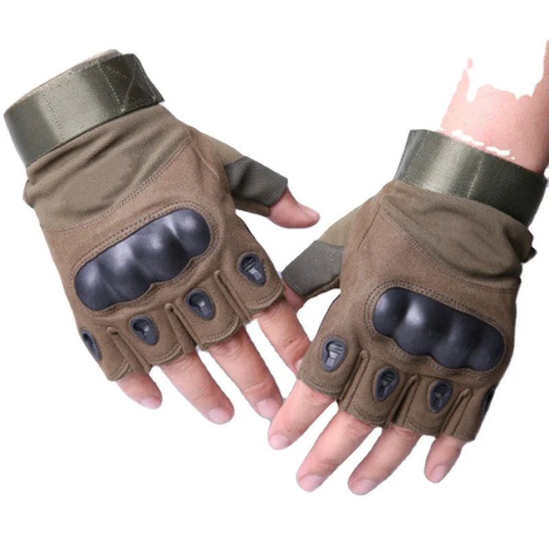 Gants Tactique Militaire Gants Tactiques Demi-doigt HUNTVP - Pour Moto, VTT, Paintball, Airsoft - Anti-dérapants Et Respirants