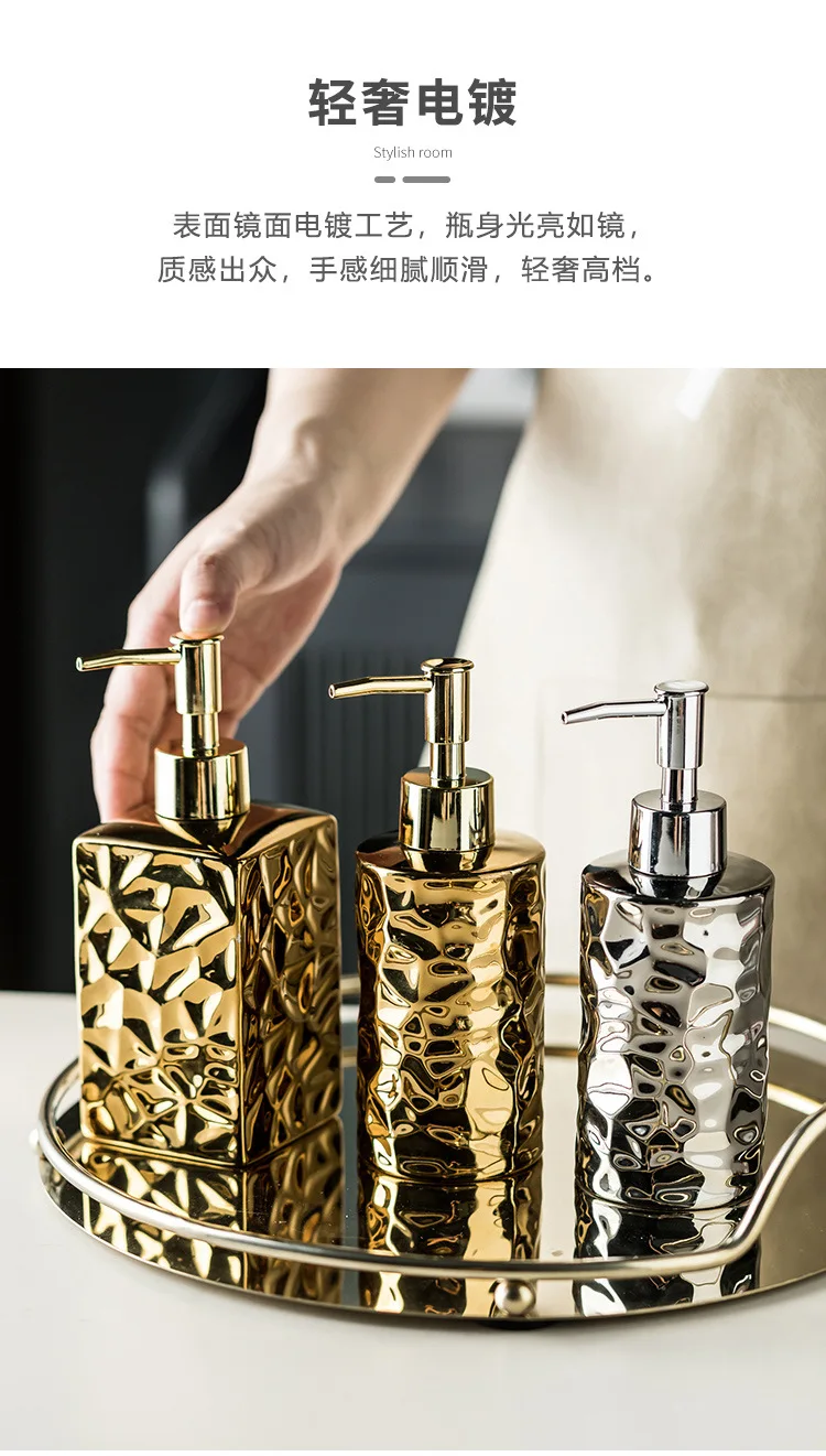 product elegant ceramic dispensers for hotels  clubs   press bottles for shampoo body wash hand soap  conditioner-9