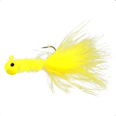 1/32OZ,1/16OZ,1/8OZ Peche Mouche Marabou Crappie Jig Heads Fishing Hook With Feather Trout Bass Fly Fishing Hair Jig Hooks