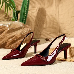 Elegant Women's High Heeled Sandals Summer New Design with Pointed Toe Thin Heels 7cm Comfortable for Spring Season Fashionable