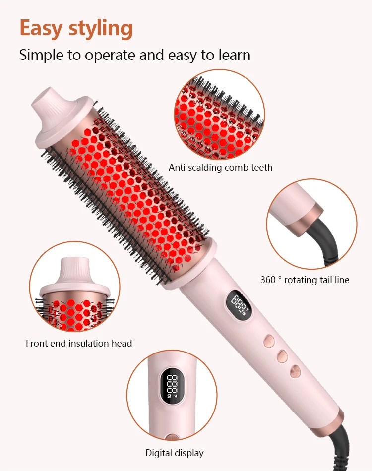 product mesky new hot thermal brush with lcd display infrared curling comb for household hotel commerce use-9
