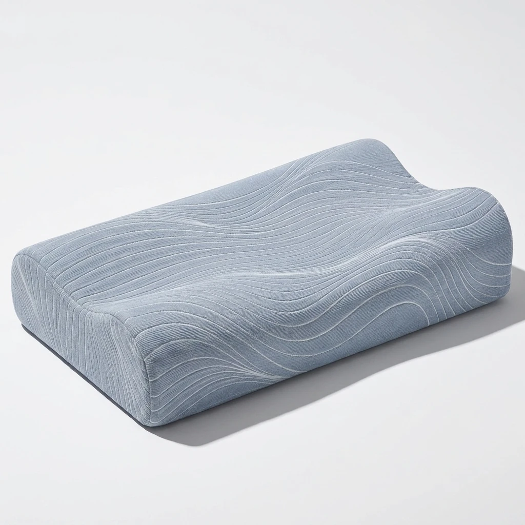 Almohada para dormir con diseño ondulado, directamente del fabricante; mezcla súper suave con 7 % de spandex y tecnología de flujo fluido para soporte ortopédico; proveedor de almohadas para cama