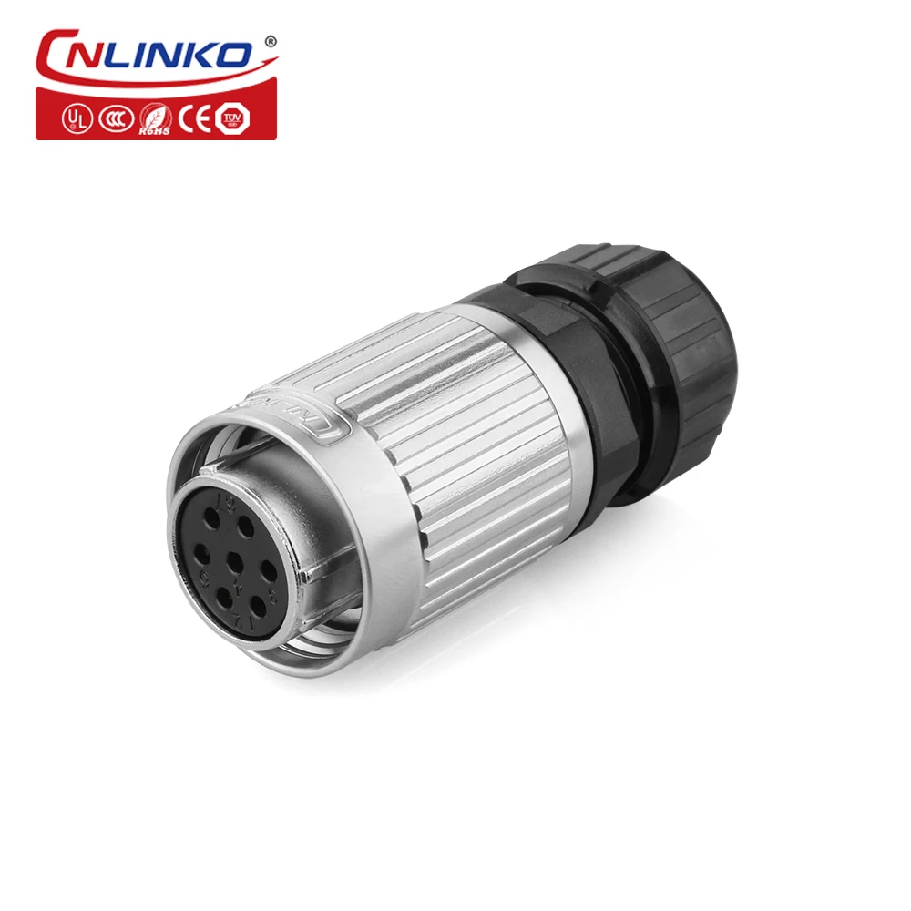 7 Pin Metal Dc Power Connector Wire to Wire Male Female Plug Socket for Industrial Equipment