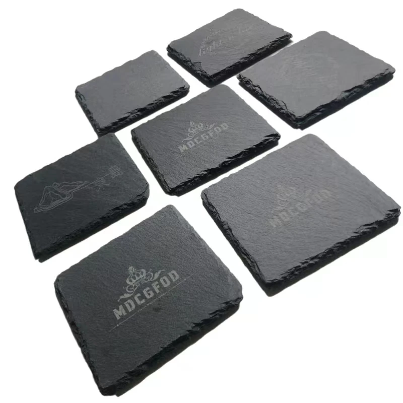 Direct Sales Slate Coasters Square Bulk Round Square Slate Coasters