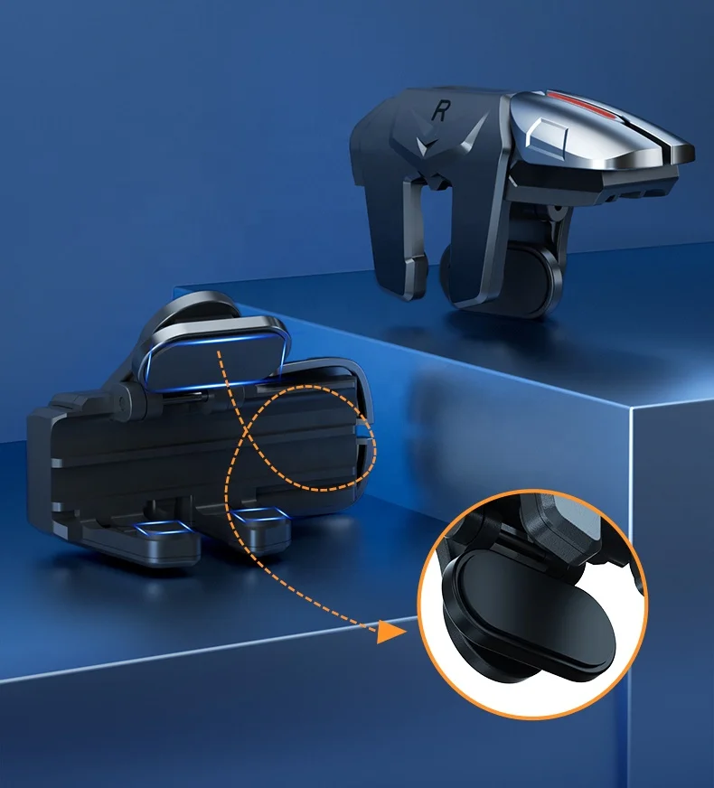 Four Finger PUGB Mobile Game Controller Gaming Trigger L1 R1 Shooter Free  Fire SmartPhone Joystick