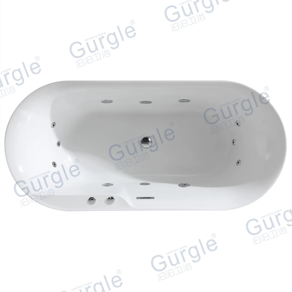 New Design Indoor Spa Tub 1 Person 12 Water Jet Tub Acrylic Whirlpool Massage Freestanding Bathtub