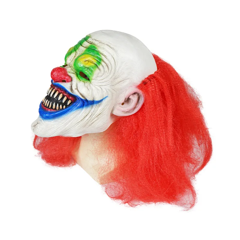 Men's Halloween Party Masks Evil Clown Latex Horror Masks Scary Red Props for Adults