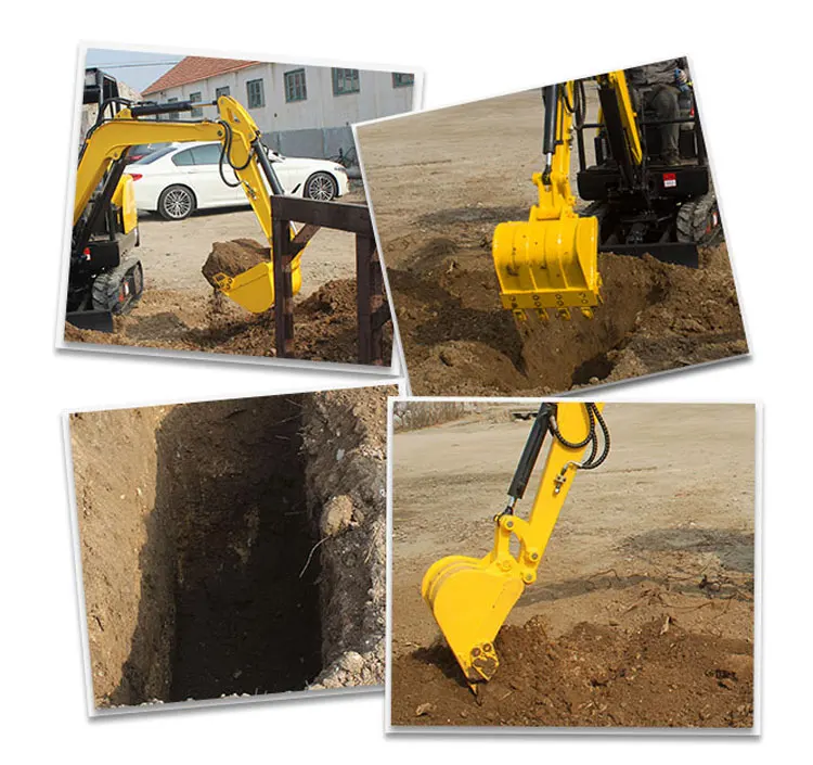 China Excavator 800 kg Mini Small Excavators 08 Mini Electric Digging Diesel Household Hook Machine