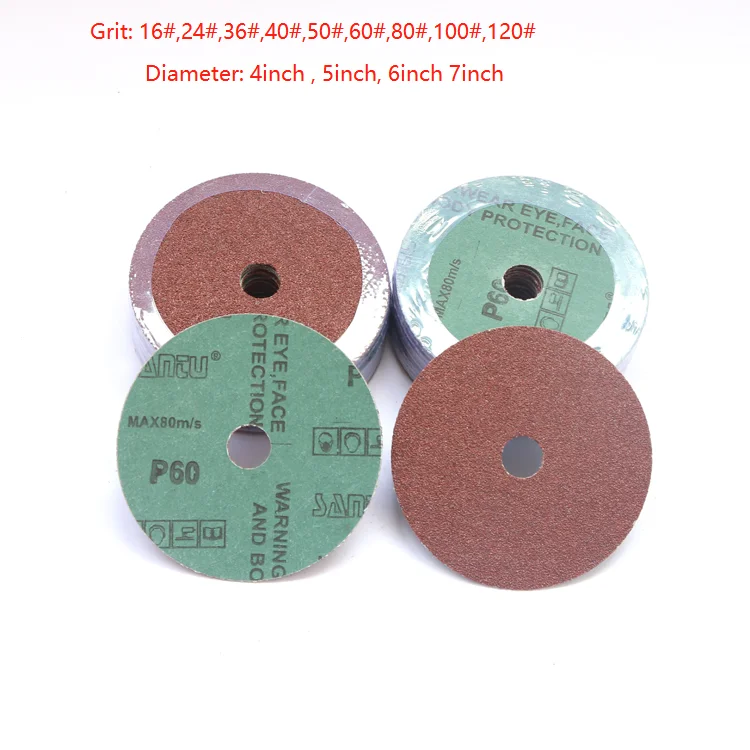 Aluminium Oxide Resin Fibre Discs 5 Inch 125mm 80 Grit Sanding Discs