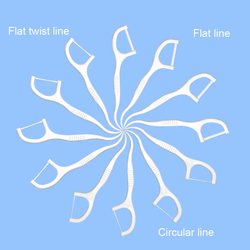 Оптовая Продажа с фабрики, Высококачественная веганская Стоматологическая Флоссер, переносная мята, межзубная палочка для чистки с плоским рисунком