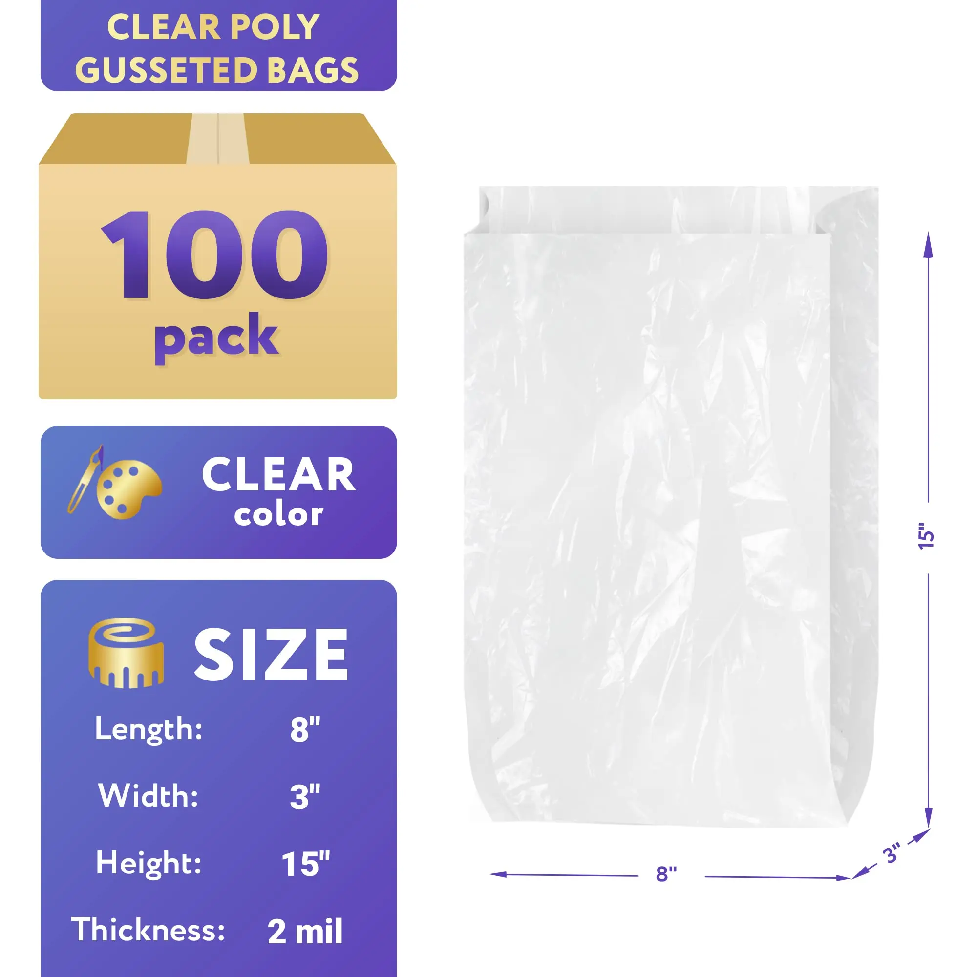 ClearBags 2 x 2 x 2 Clear Plastic Cube Boxes | High Density Pet Party Favor Boxes | Perfect for Candies, Gifts, and More | Favor Boxes for Weddings, A
