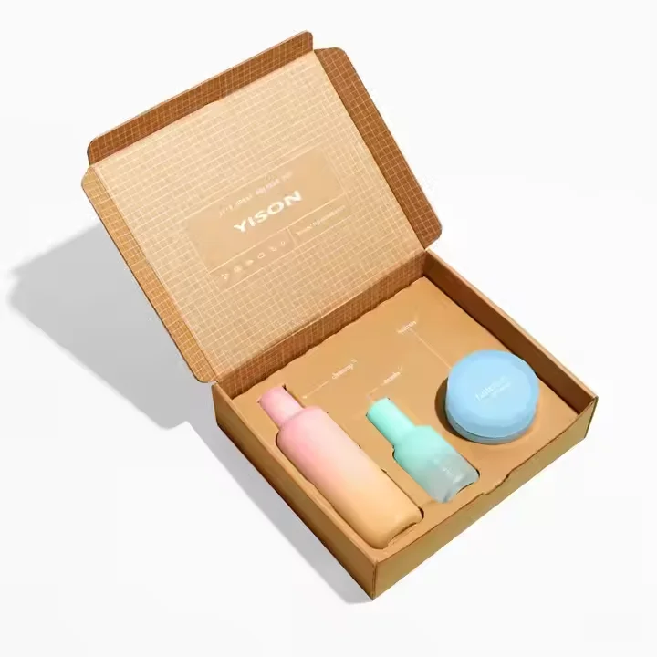 Customized Logo Magnetic Flip Corrugated Gift Box Exquisite Small Cosmetic Cardboard Packaging with Embossing Printing manufacture