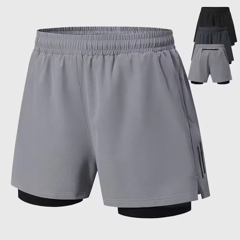 2023 Summer New Sports Pants Shorts Men's Running Pants  Piece Fiess Pants Quick Drying Training Trousers With Pockets886_voghion.com