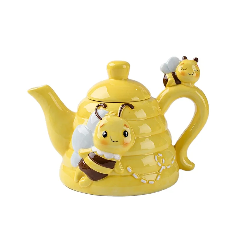 Honeycomb Yellow Beehive 6.5 X 6 Dolomite Decorative Teapot