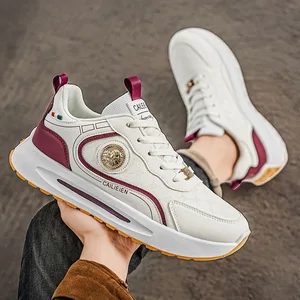 Autumn Men's New Breathable Sports Shoes Men's Trend Versatile Thick Soled White Shoes Casual Running Dad Trendy Shoes