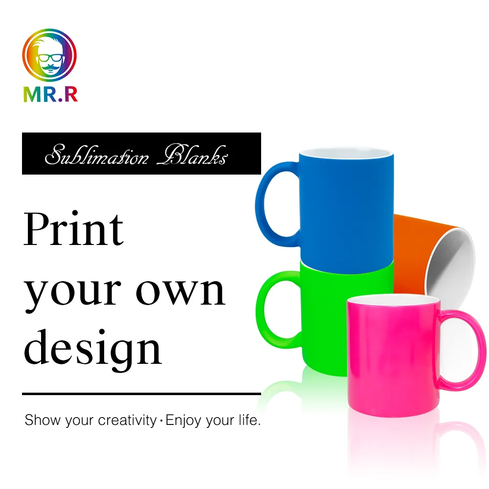 MR R Sublimation Blanks Fluorescent Ceramic Mug 11oz Round Handle Heat mr-r-sublimation-blanks-fluorescent-ceramic-mug-11oz-round-handle-heat