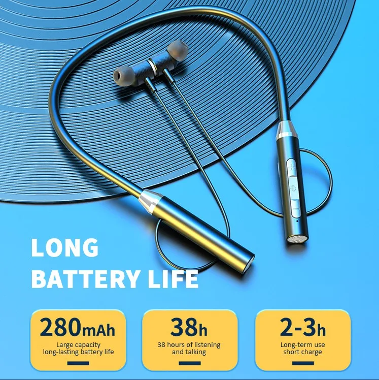 Creative Design Magnet Sports Headset YD08 H700 Neckband TF Card Mp3 Stereo Bass Bt Earphone Wireless Hifi Sound Headphone