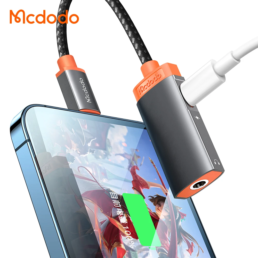 Mcdodo 2 в 1 адаптер для наушников для Iphone аудио освещение 3,5 мм разъем Usb адаптер для Iphone 13 зарядное устройство Aux аудио разъем адаптер