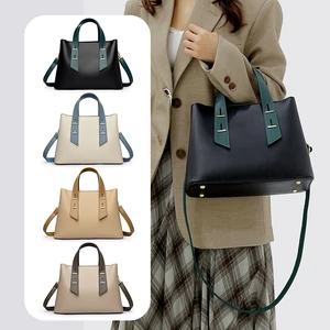 2026 High Capacity Pu Leather Multilayer Ladies Shoulder Handbags Stylish Women Tote Satchel Purse With Leather Shoulder Strap
