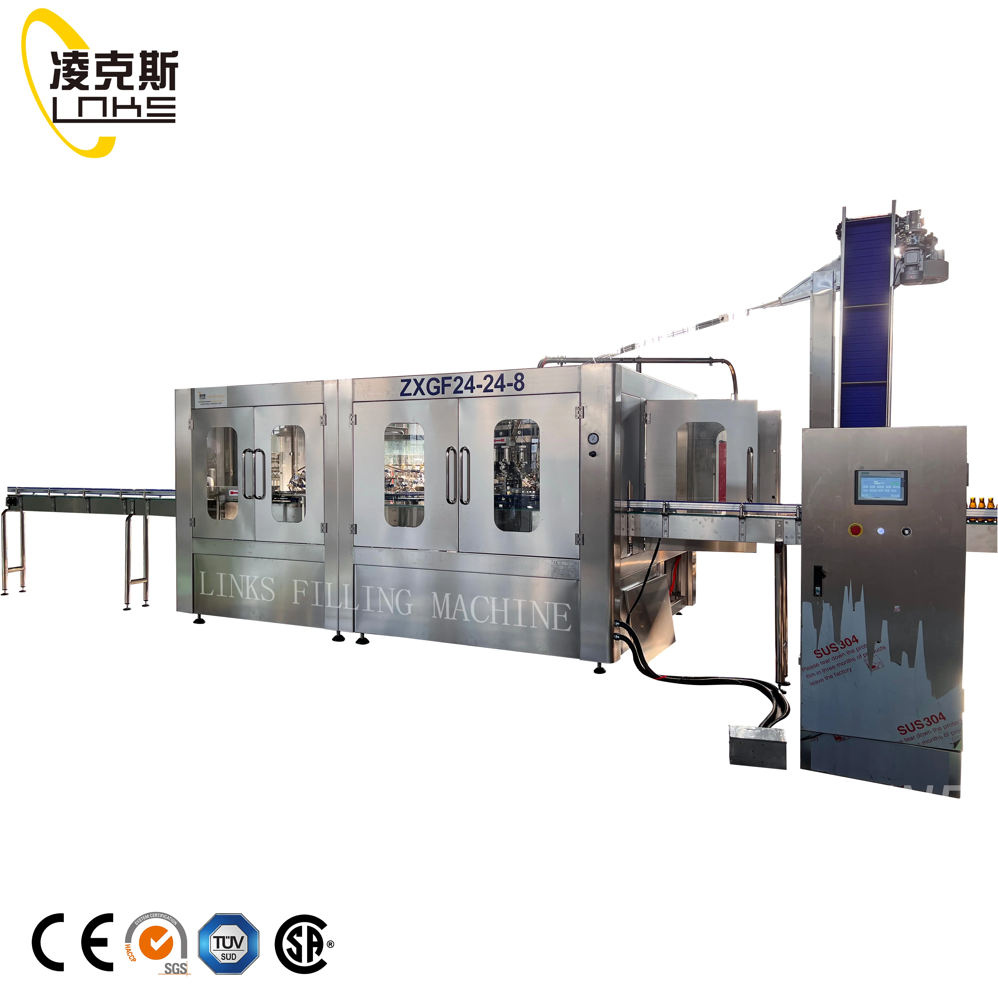 Glass Bottle Carbonated Soft Drink Filling Machine Cola Soda Automatic Bottling Plant
