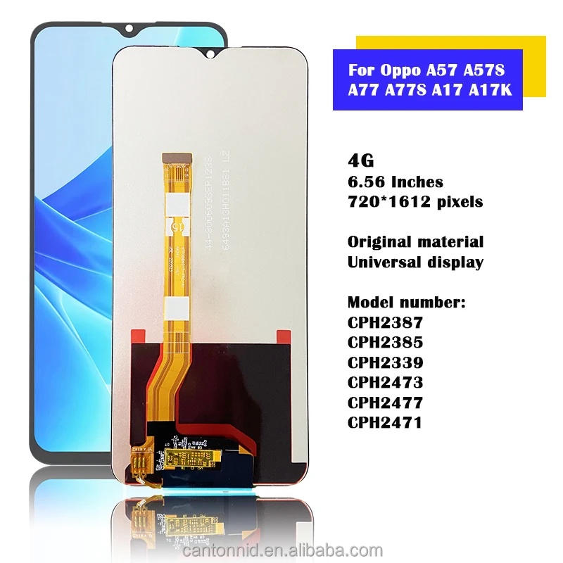 Mobile Phone Lcd Replacement Display Touch Screen for Oppo A57 A77 4G A57S A77S A17 A17K