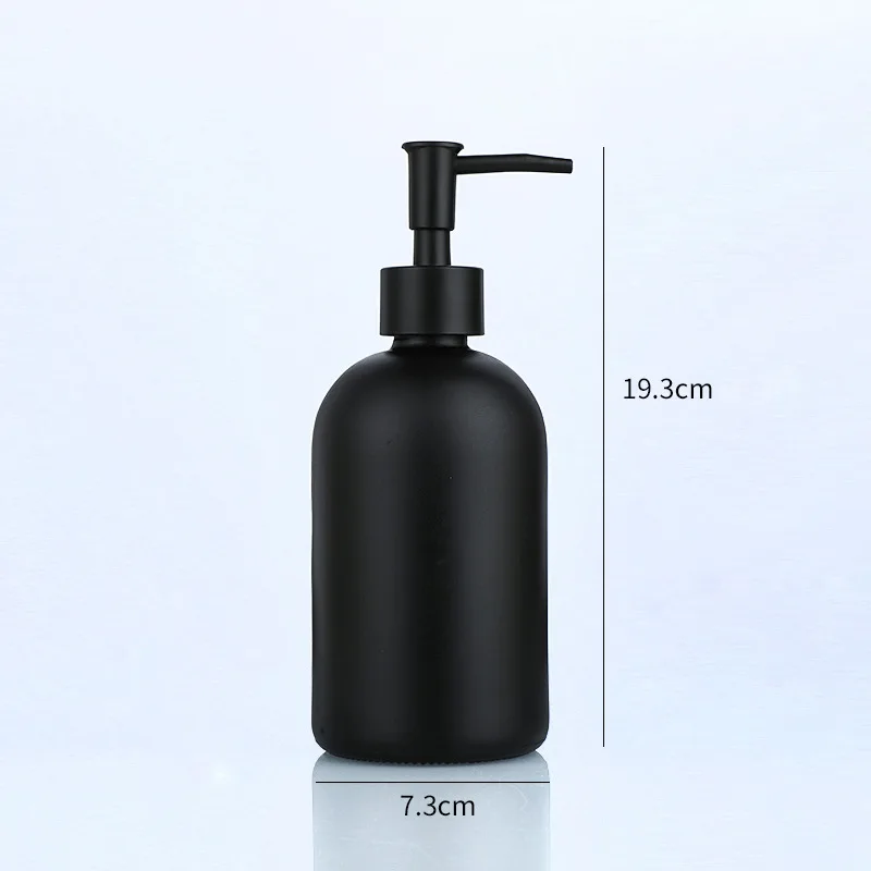 Refillable Matte Black Hand Soap Dispenser Empty 400ml Glass Lotion