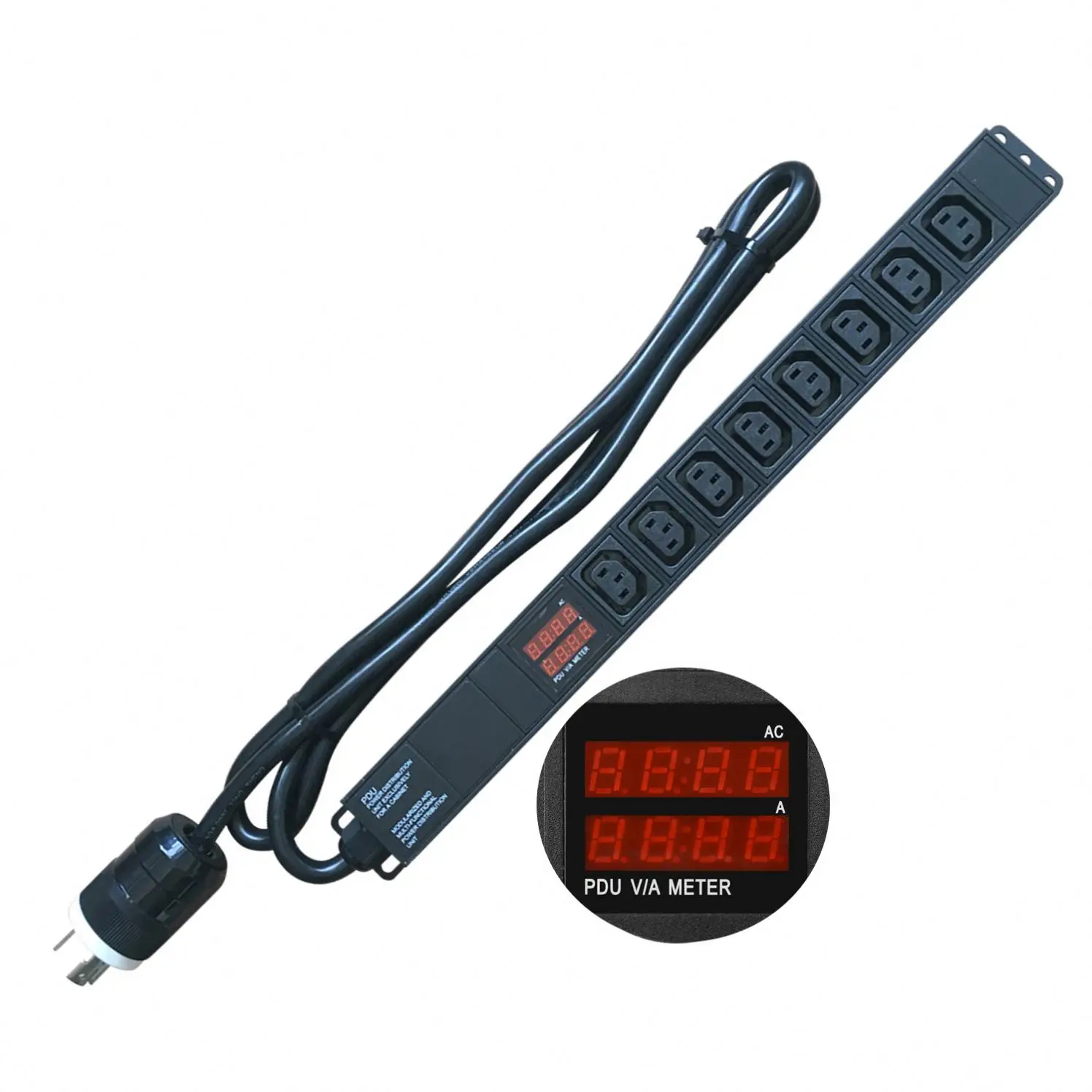 Usb-c Bike Light 240V Crypto Mining PDU With Surge Protection - L6-30P 30A  7200Watt 8 C13 Outlets Data Center Pdu