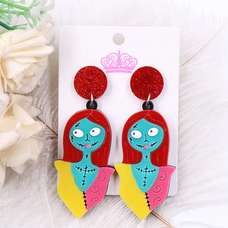 ERS445ER1115 Top fashion Promotion Nightmare Before Christmas Halloween Jack Tongue Cat Acrylic Earrings manufacture