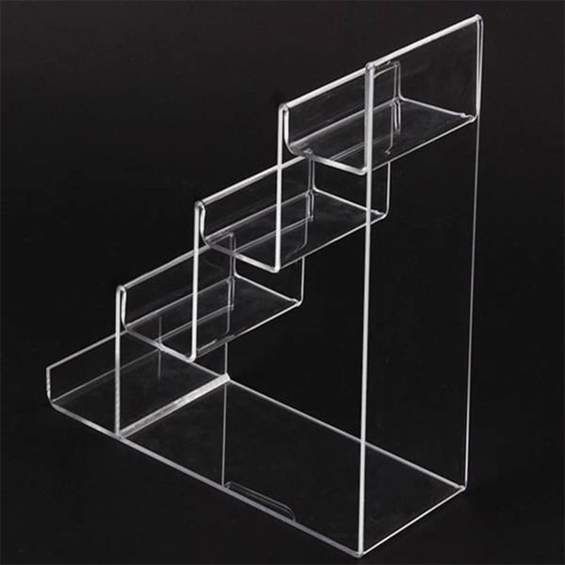 Acrylic Display Riser 4 Tiers Plastic Mobile Phone Stand Acrylic Clutch Bag Wallets Purse Display Stand