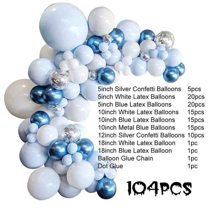 102pcs Metal Blue Balloon Boy Girl Baby Shower Birthday Party Decoration Kids Baby Ballon Globos One Year Birthday Balloon Arch Buy 109pcs Set Pastel Pink Blue Balloon Garland Arch For Wedding Bridal