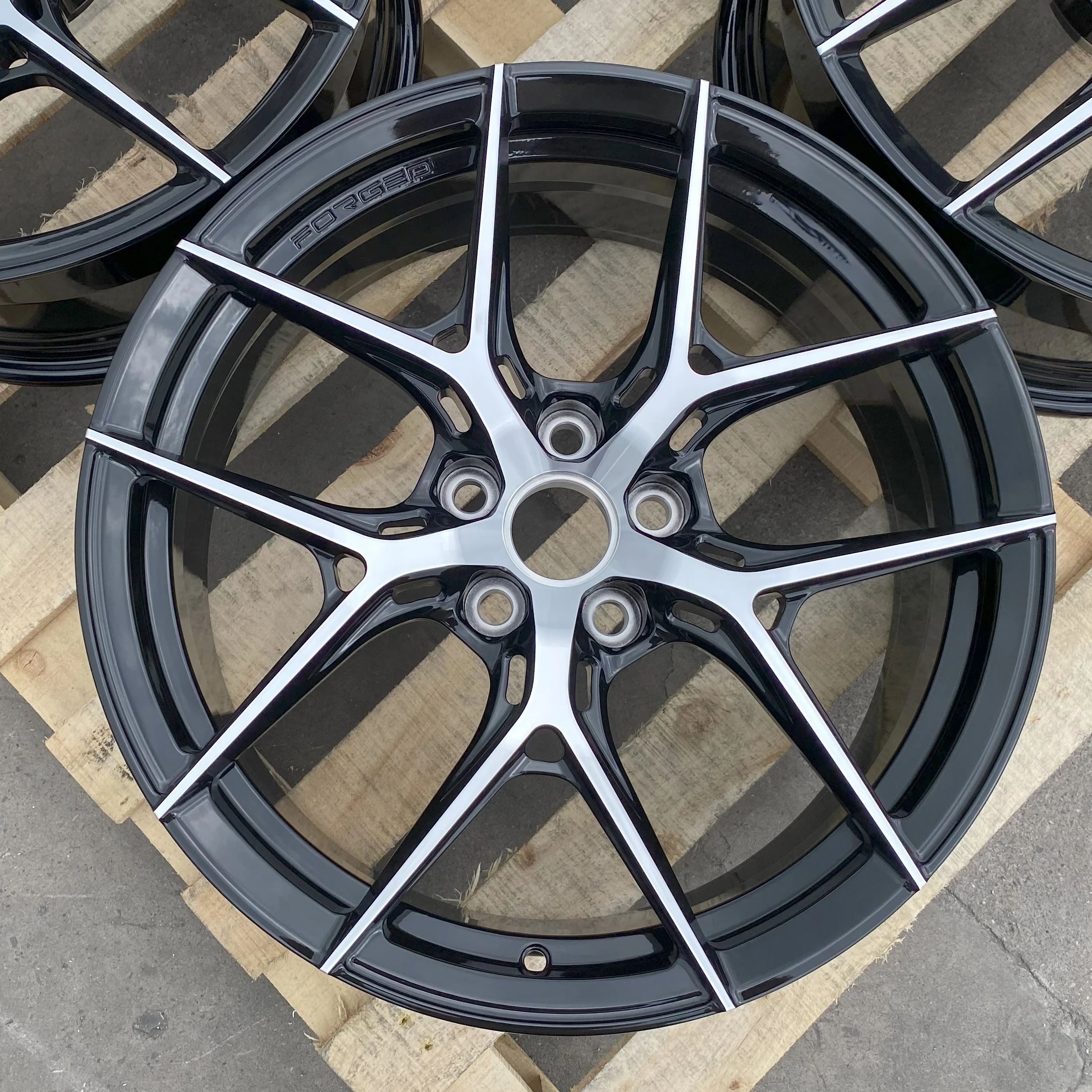 GVICHN gloss black machined face forged wheels 16 - 26 inch aluminum alloy rims 5x112 5x114.3 5x120 wheel hub