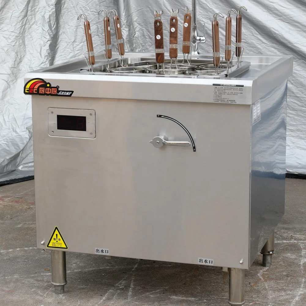Spaghetti Ramen Cooking Machine Station 9 Basket Pasta Boiler Induction Restaurant Commercial Pasta Noodle Cooker With Strainer