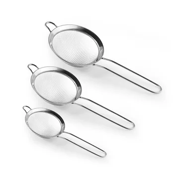 EsticK Wholesale Eco-Friendly Food Safe Stainless Steel Mesh Colander Filter Skimmer Sieve Shape Kitchenware Oil Spoon Strainer