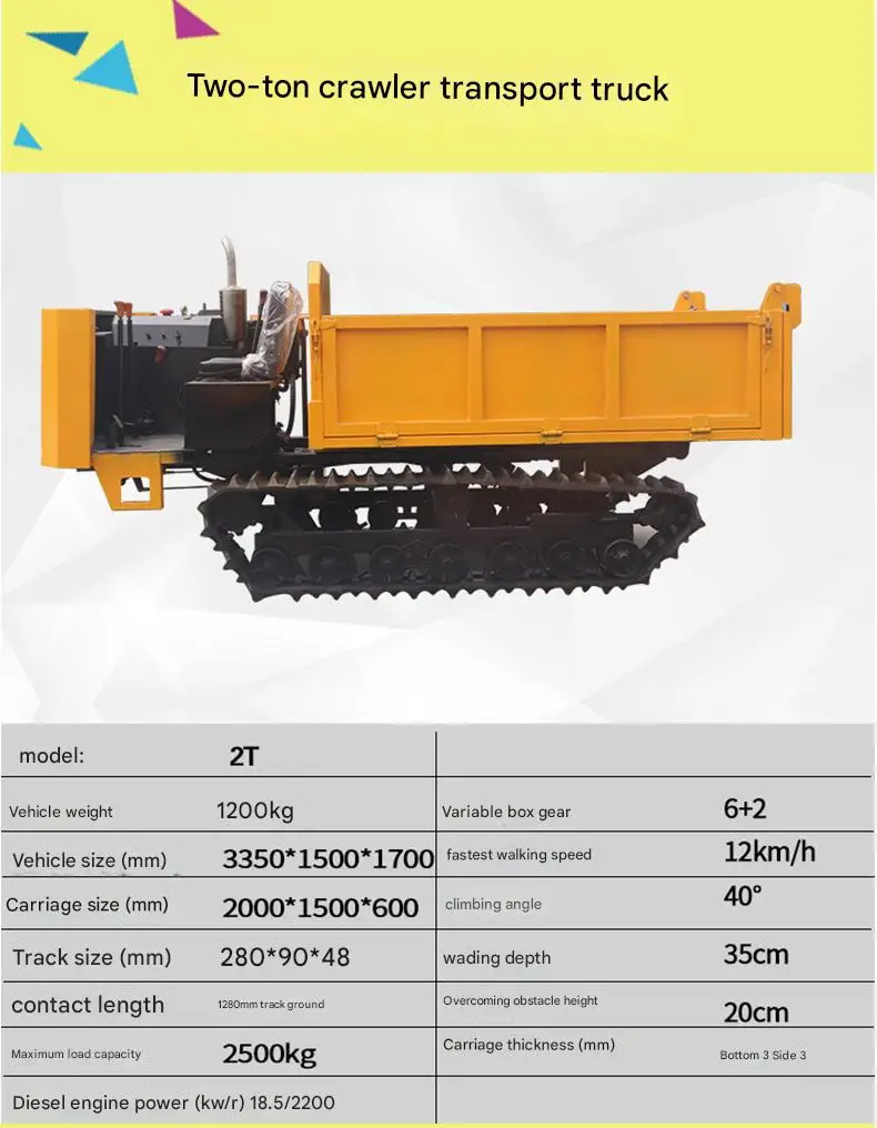 Newest Design Crawler Dump Truck ransporte FactoryWholesale Tracked Crawler Dump TruckDumper for Transport and Loading Farm with