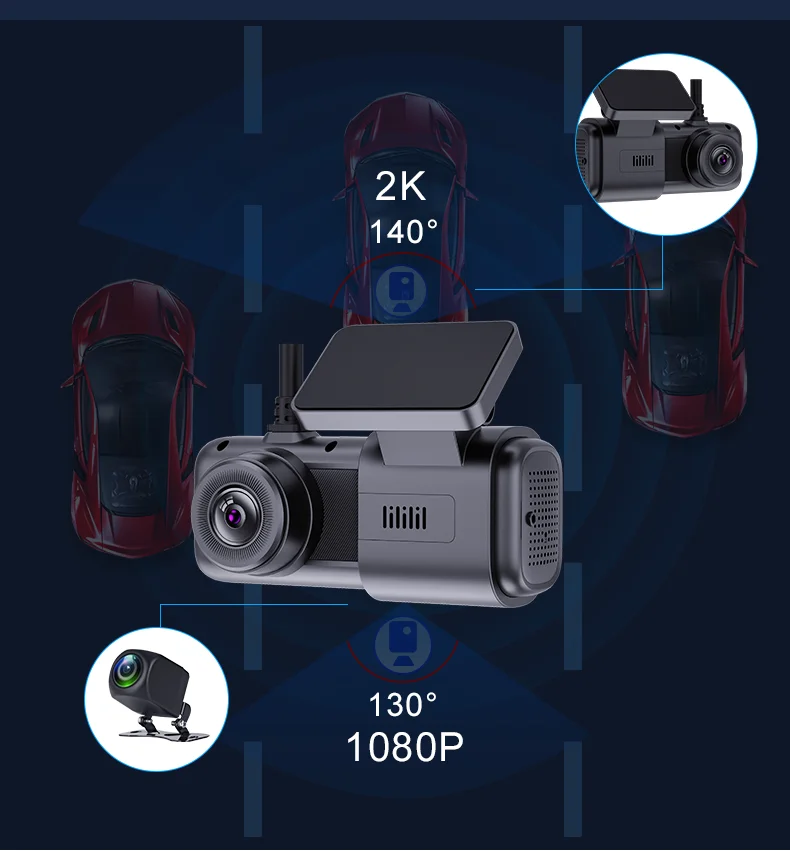 4G Mini Dashcam with 2K Dual Lens Record & WIFI GPS Tracking
