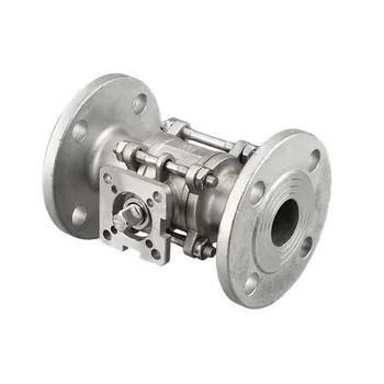 1'' ANSI DIN ISO Compatible 304 Stainless Steel 3-Piece Flanged Ball Valve, High-Quality, Zhejiang Manufacture