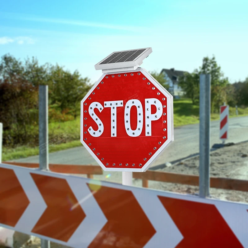 ALLTOP Солнечная Панель Светодиодная мигающая восьмиугольная Дорожная безопасность Предупреждающие Знаки Дорожный Знак