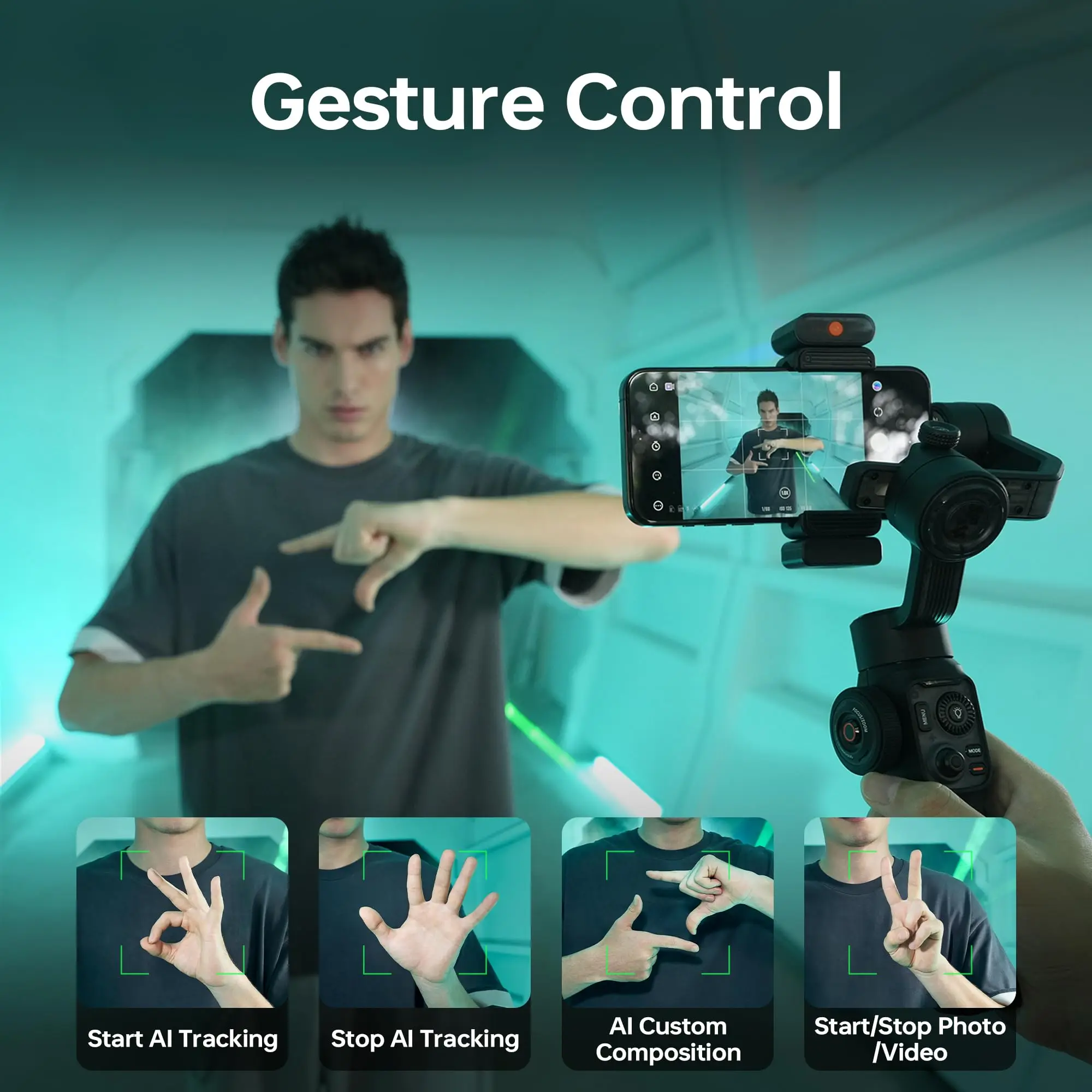  Smooth 5S AI / AI Pro Gimbal Stabilizer for Smartphone 3-Axis Phone Gimbal with AI Tracker