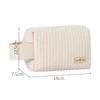 Octagonal cake makeup bag cream white