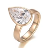 Anillo de oro macizo de 18 quilates con diamantes de laboratorio