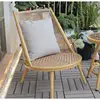 1[Rattan Chair]Natural Wood Color (comes with a cu