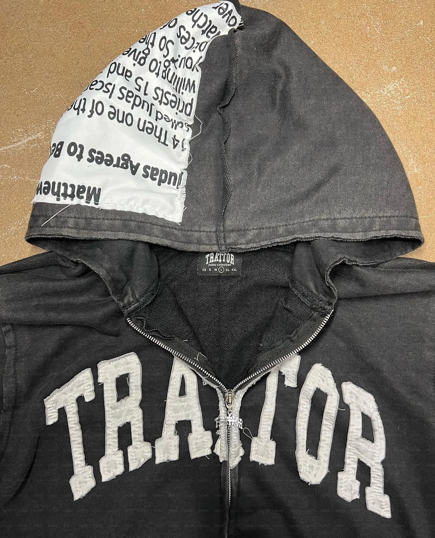 Custom Zip up Hoodies 400GSM Oversized Vintage Heavy Cotton Acid Stone Wash Distressed Applique Patch Embroidery Hoodie for Men gallery 2