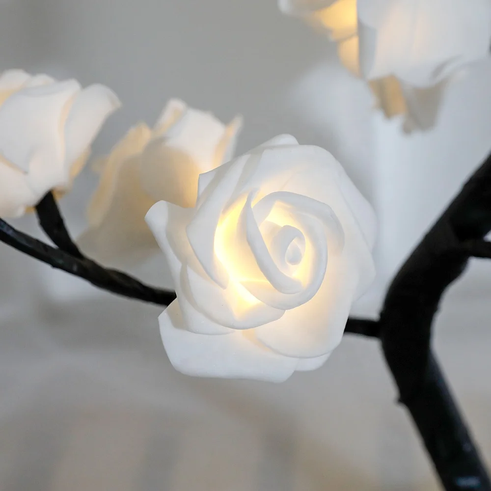 Valentine's Day Tabletop Bonsai Tree Light LED Rose Flower Artificial