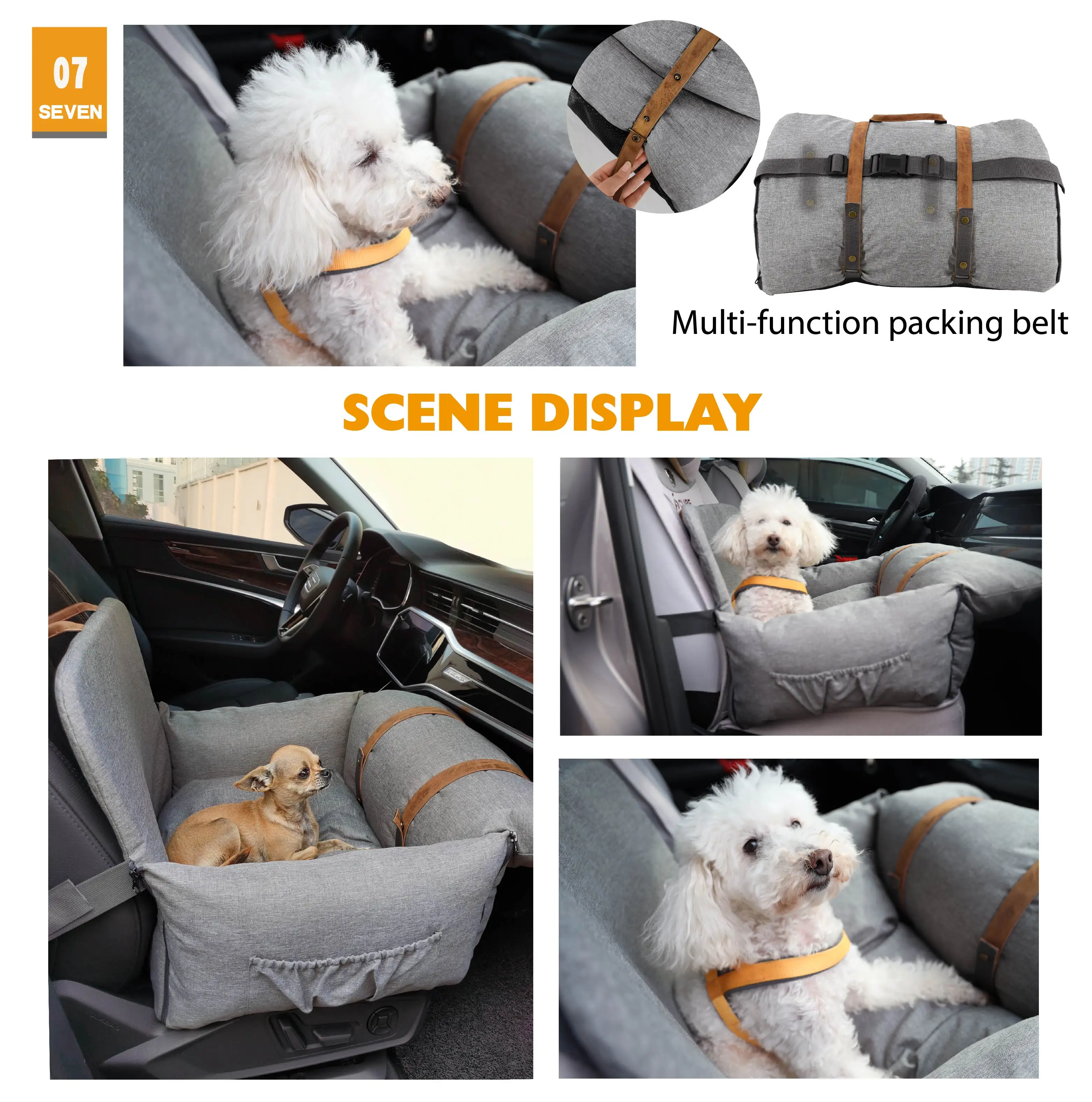 Bobbypet Car Pet Beds Luxury Dog Car Seat Booster High Quality Anti