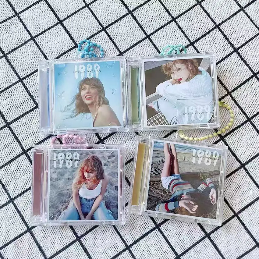 Custom Mini NFC CD Keychain Round Printed CD Keychain Can Add Custom URL Link to Introduce Your Company Card