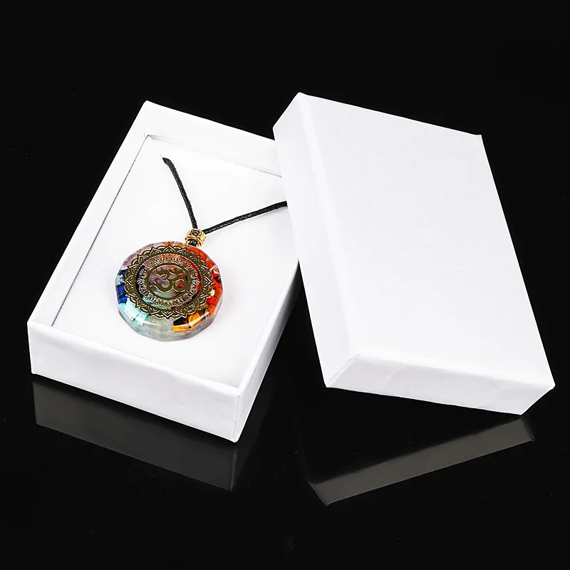 Healing Crystal Jewelry Necklace Gifts Box Colorful 7 Chakra Natural