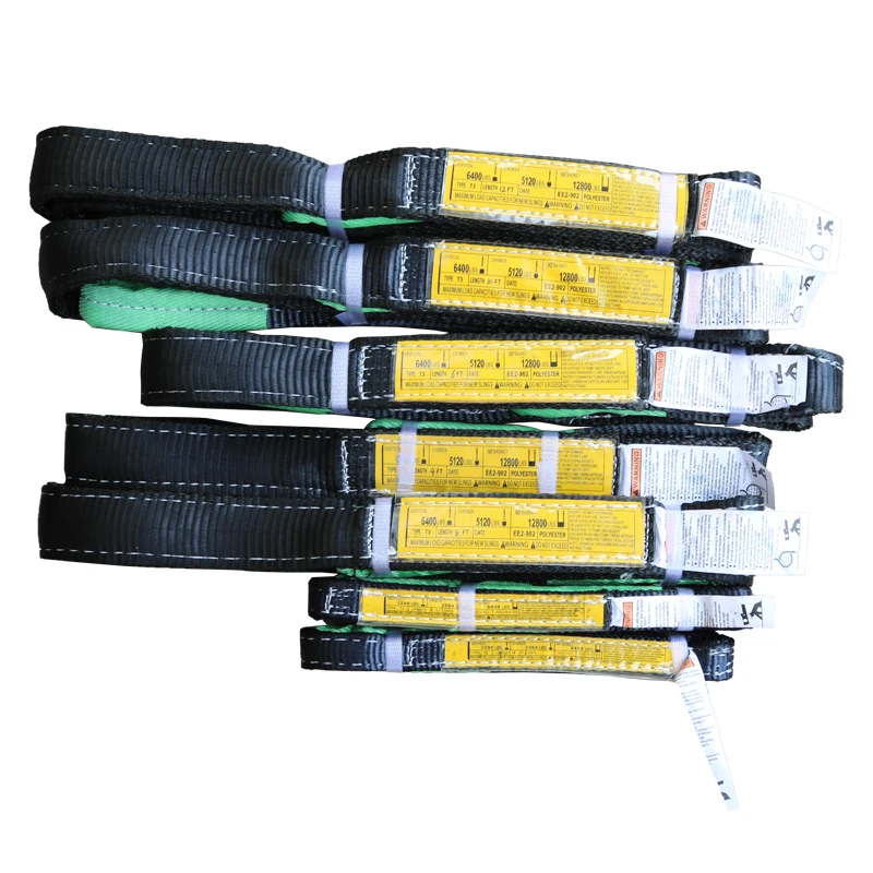 High Safety 1:6 Polyester Webbing Sling Lifting Belt 2 Inch Width 6' 8' 12' Length Web Slings